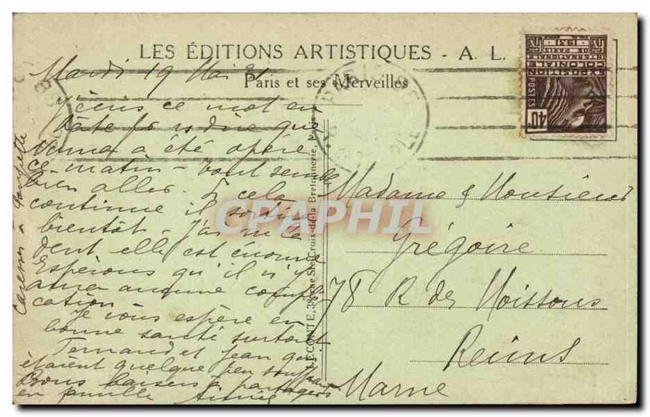 Paris CPA Notre DAme le aprvis et la Seine  — Verso