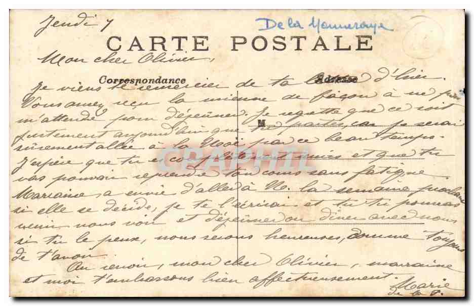 Paris CPA Notre DAme des Victoires — Verso