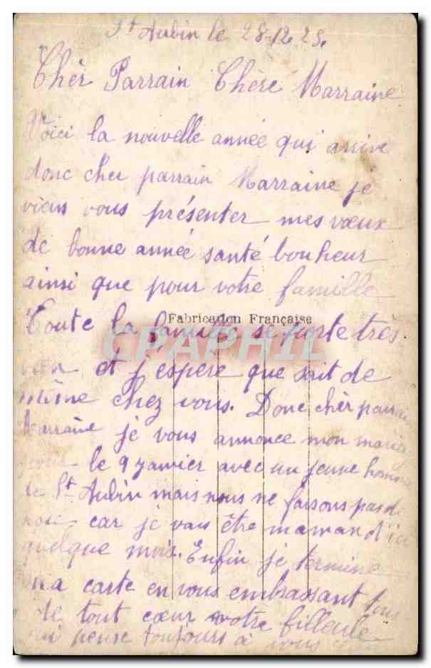 CPA Fantaisie Bonne annee — Rückseite