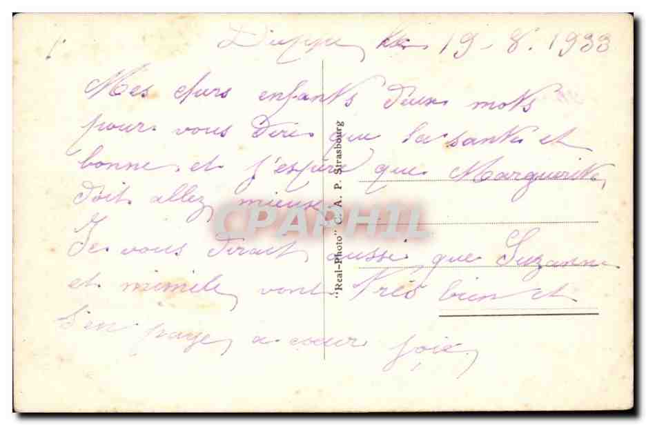 Dieppe CPA Vue generale prise de l'eglise St Jacques — Rückseite