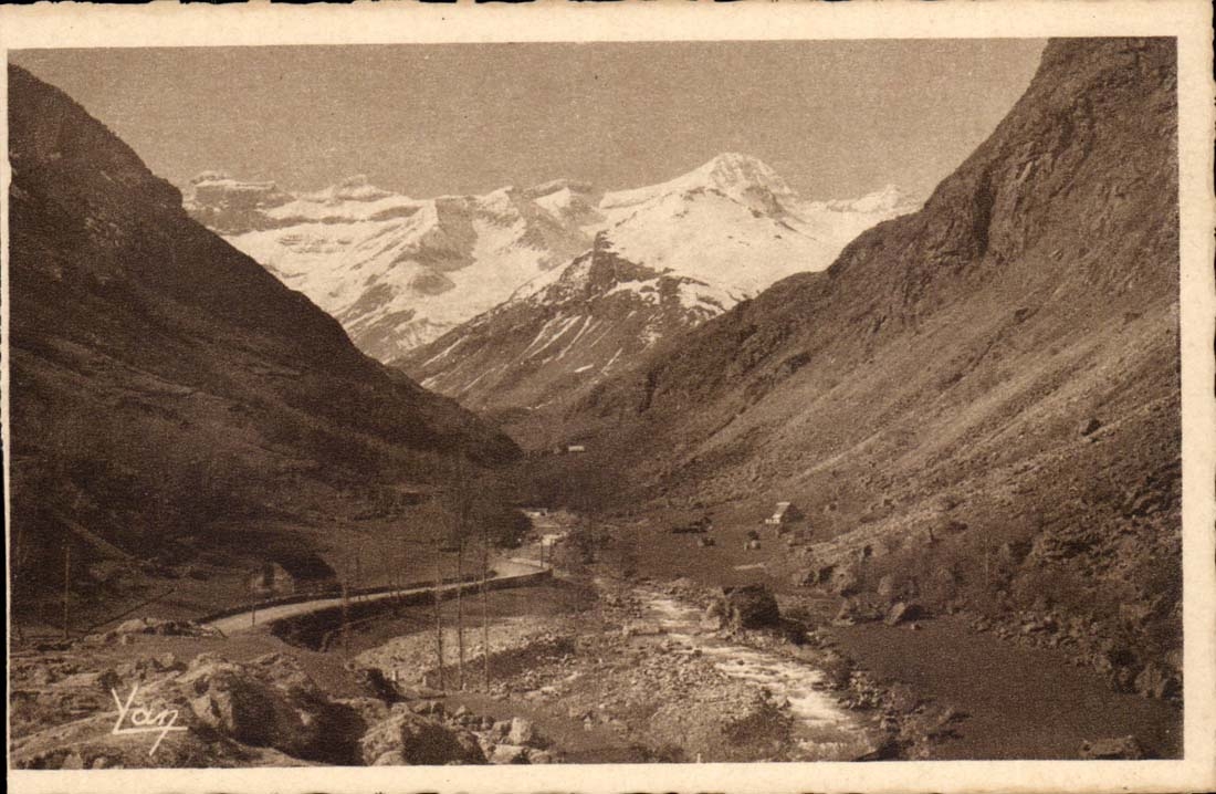 Gedre à Gavarnie — Route en montagne — Photo Quinault, n°246 H