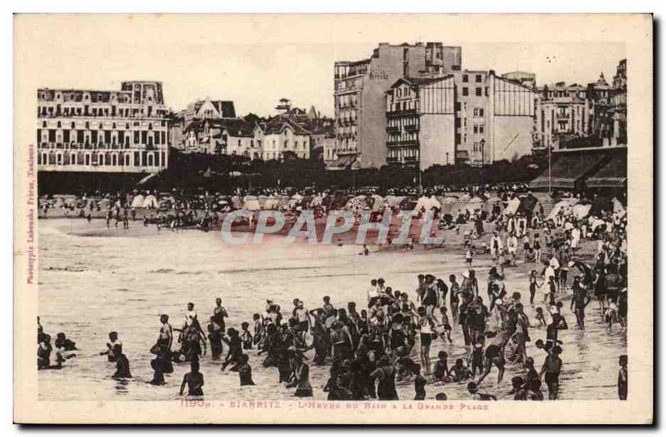 Biarritz - L'Heure du Bain à la Grande Plage — Photographie Labensteiner Frères, Toulouse, n°1199