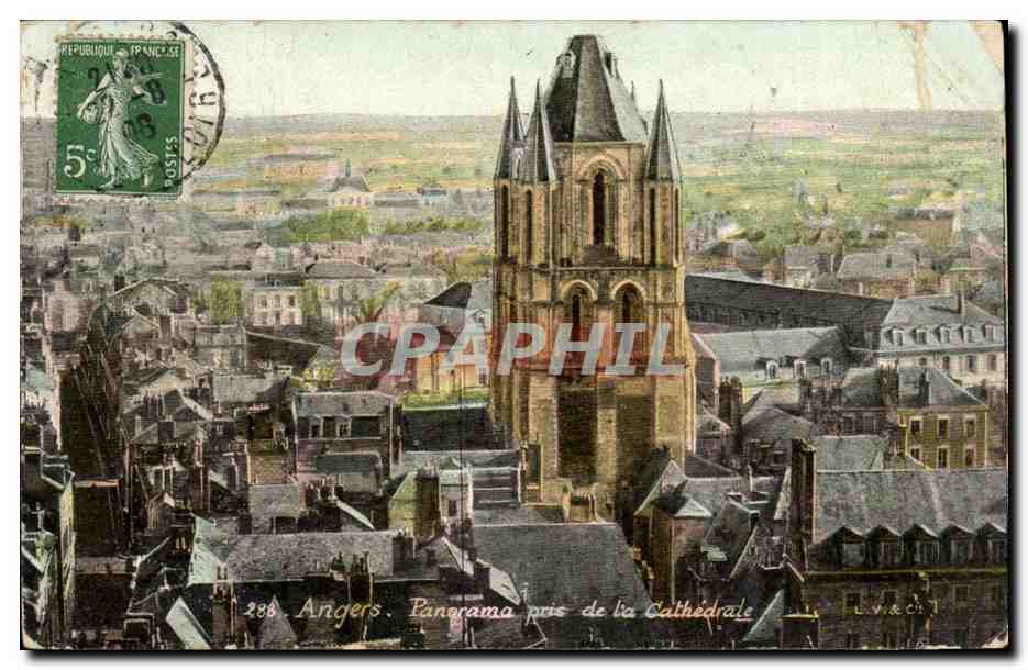 CPA Angers panorama prise de la cathedrale