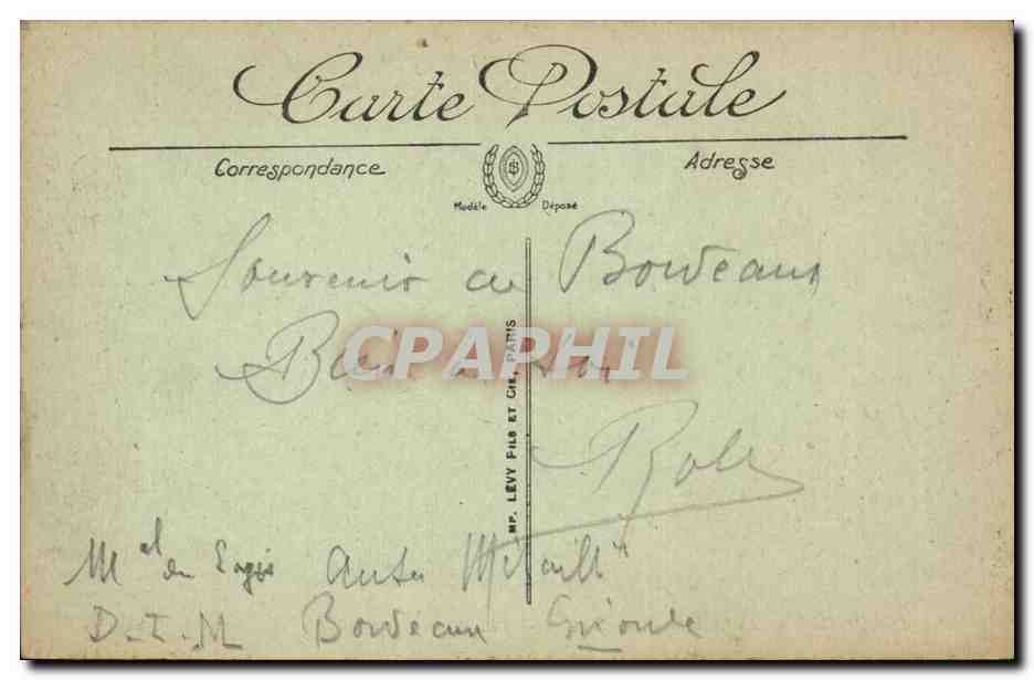 CPA Bordeaux La cathedrale la nef — Rückseite