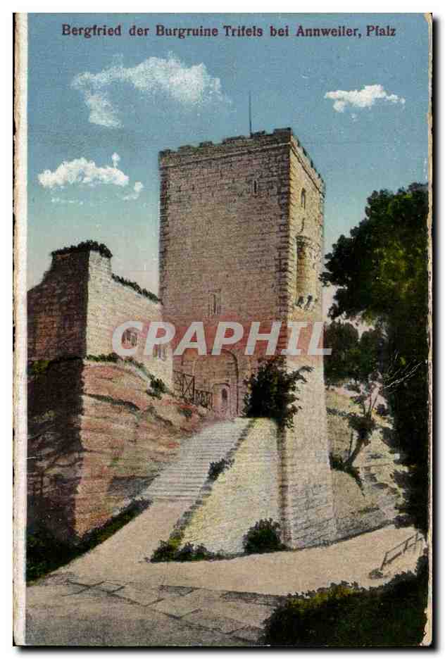 CPA Bergfried der Burgruine Trifels bei Annweiler Pfalz