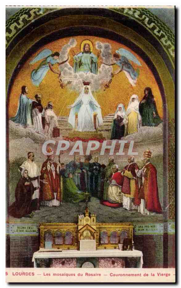 CPA Lourdes Les mosaiques du rosaire Couronnement de la vierge