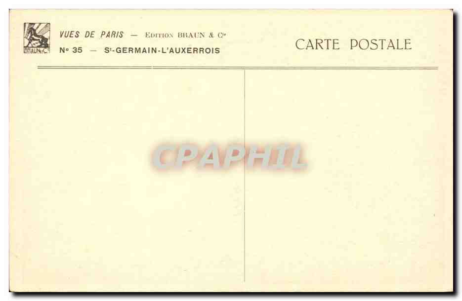 Paris CPA St Germain l'auxerrois  — Verso