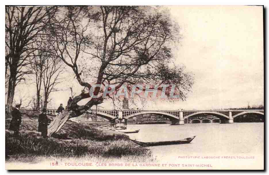 Toulouse CPA Les bords de la Garonne et Pont Saint Michel