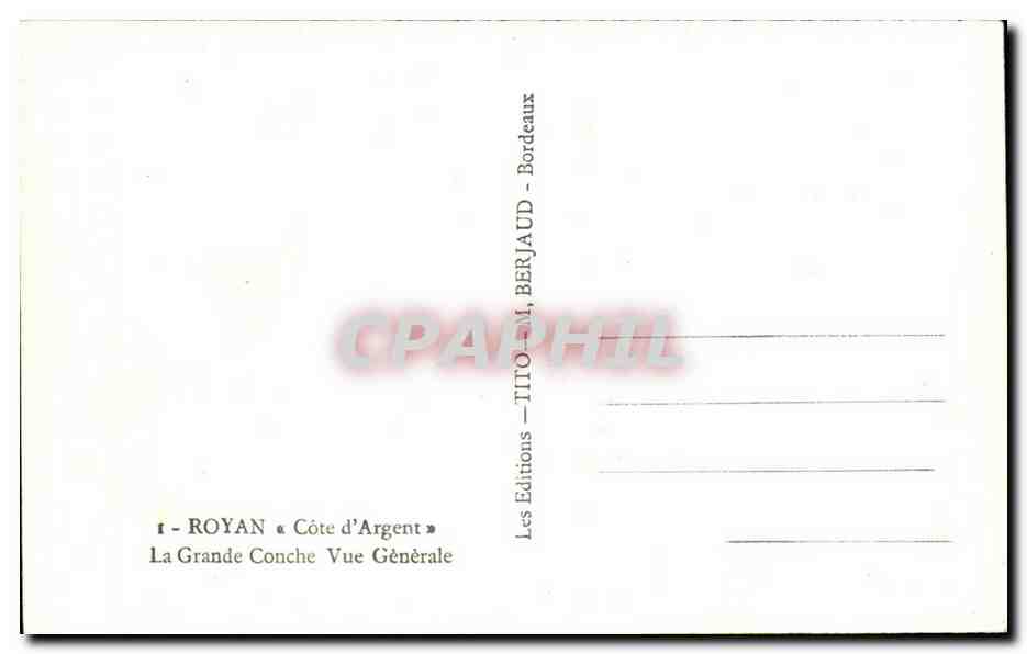 Royan CPA La grande conche Vue generale — Rückseite