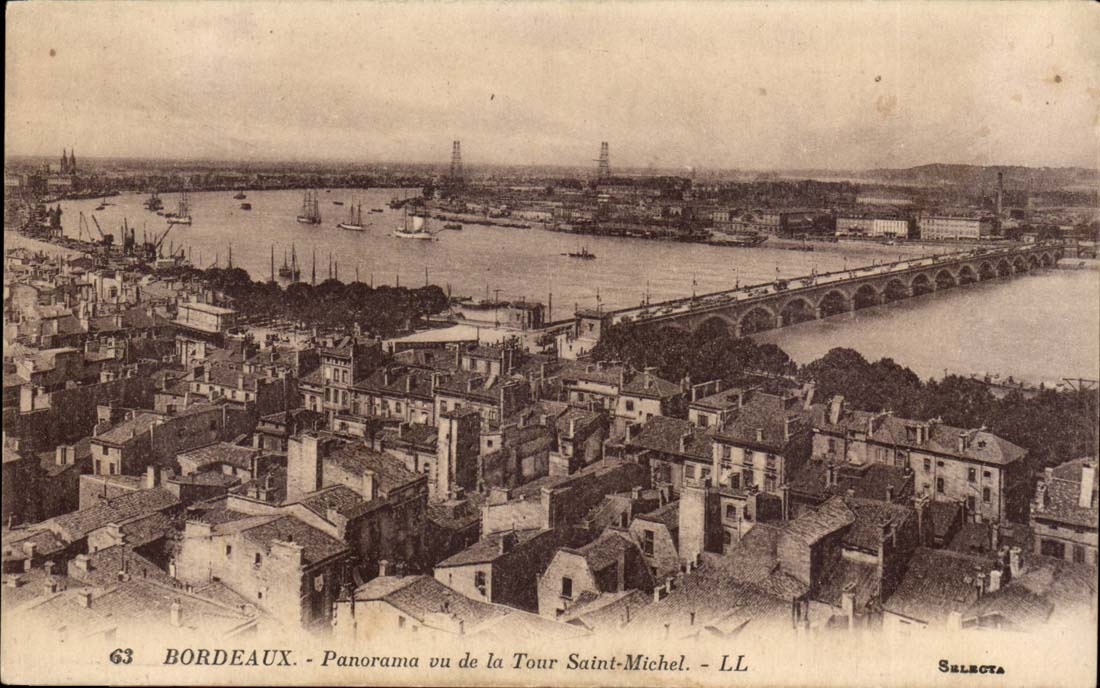 Bordeaux CPA Panorama vu de la Tour Saint Michel