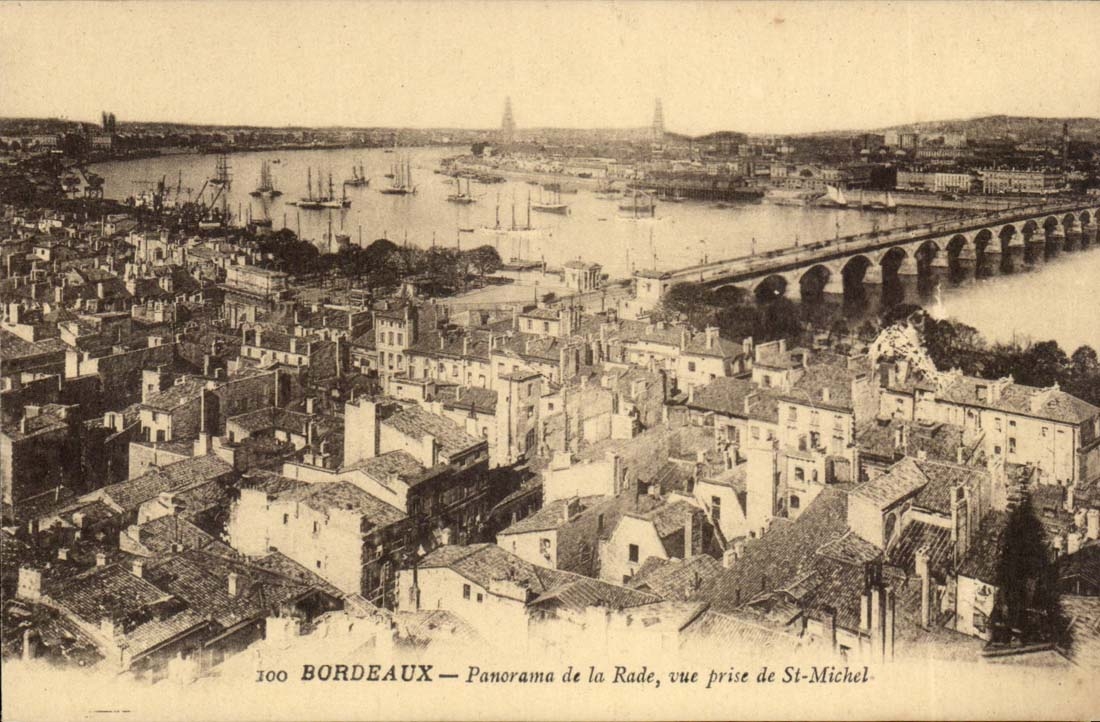 Bordeaux CPA Panorama de la rade vue prise de St Michel