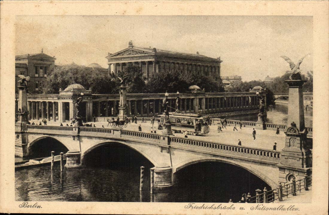 Allemagne Berlin CPA Friedrichsbrucke und Nationalhallen