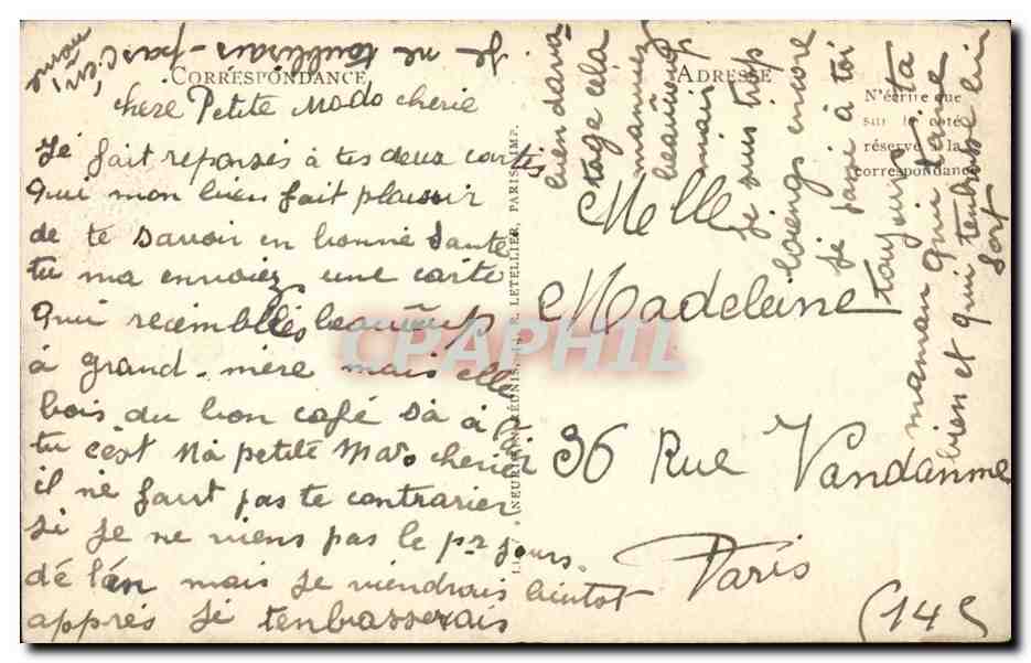 Lisieux CPA La cathedrale et la place Thiers — Rückseite