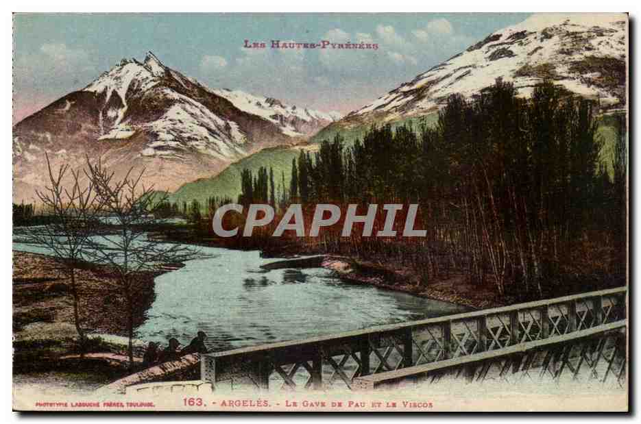 Hautes-Pyrénées — Der Gave de Pau und der Visco in Argelès — Phototype Labouché Frères, Toulouse, n°163