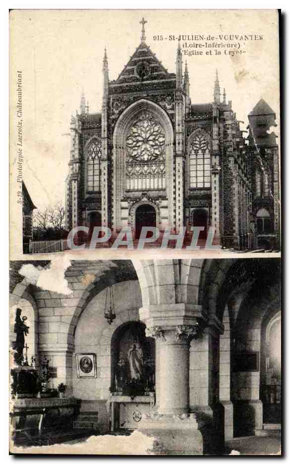 St Julien de Vouvantes CPA L'eglise et la crypte