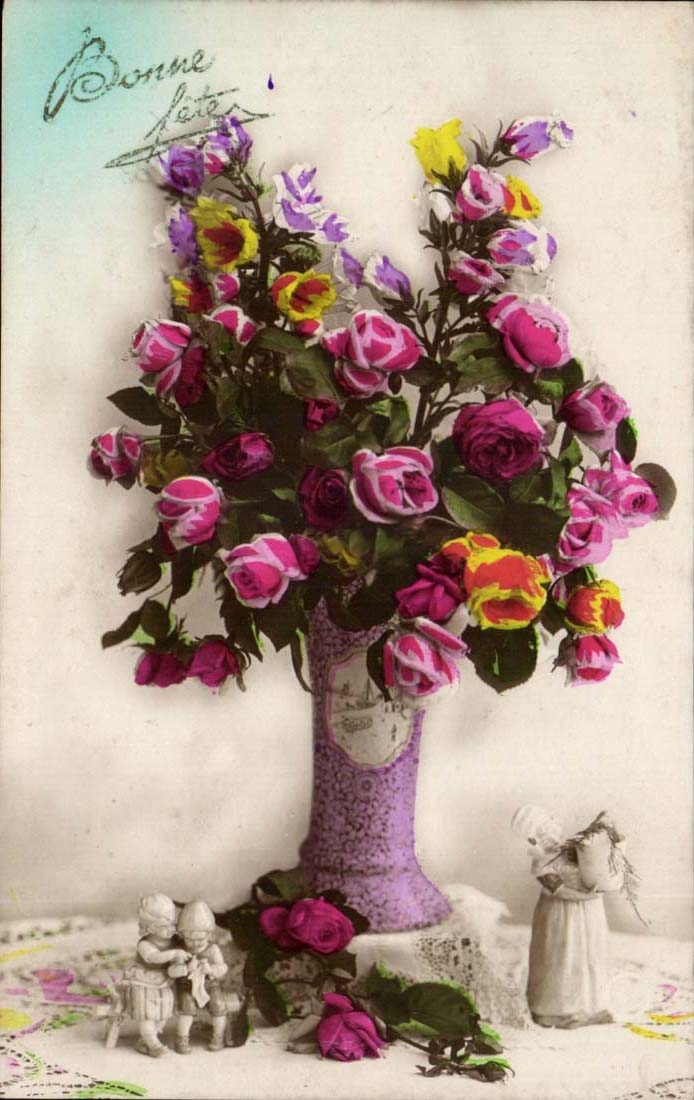 CPA Fantaisie Bonne fete Fleurs