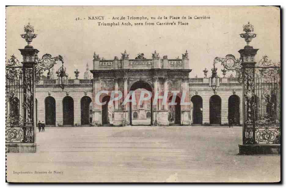 Nancy CPA Arc de triomphe vu de la place de la Carriere