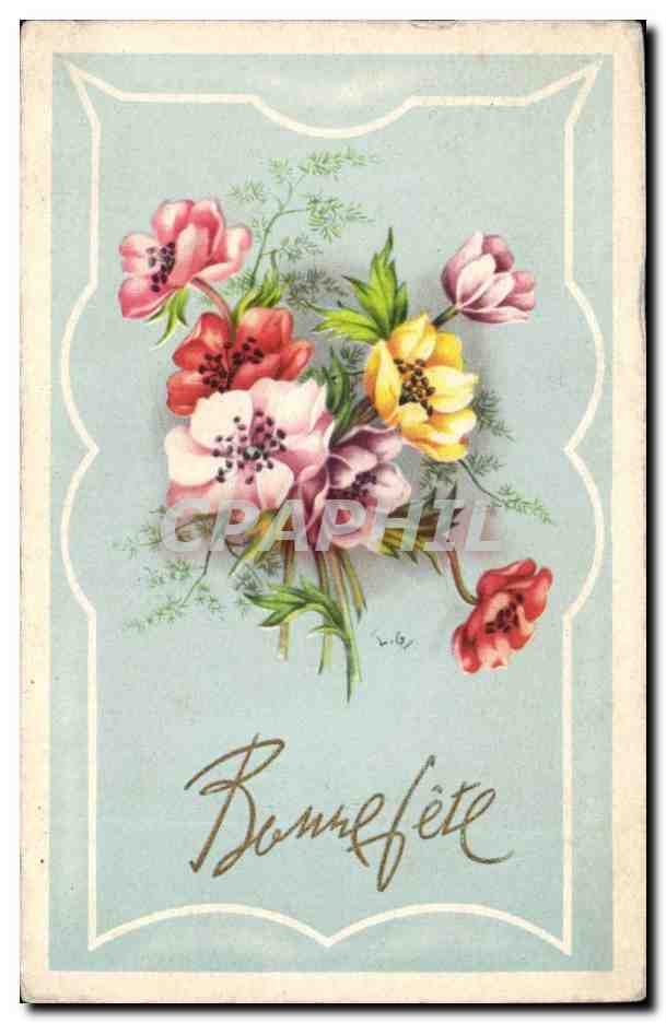 CPA Fantaisie Bonne fete (fleurs)
