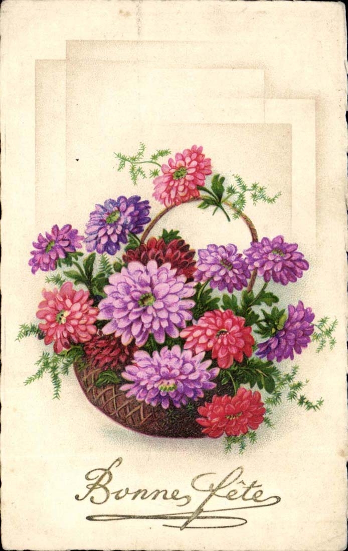 CPA Fantaisie Bonne fete Fleurs