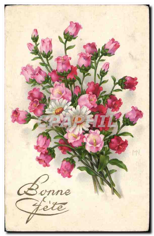 CPA Fantaisie Bonne fete Fleurs
