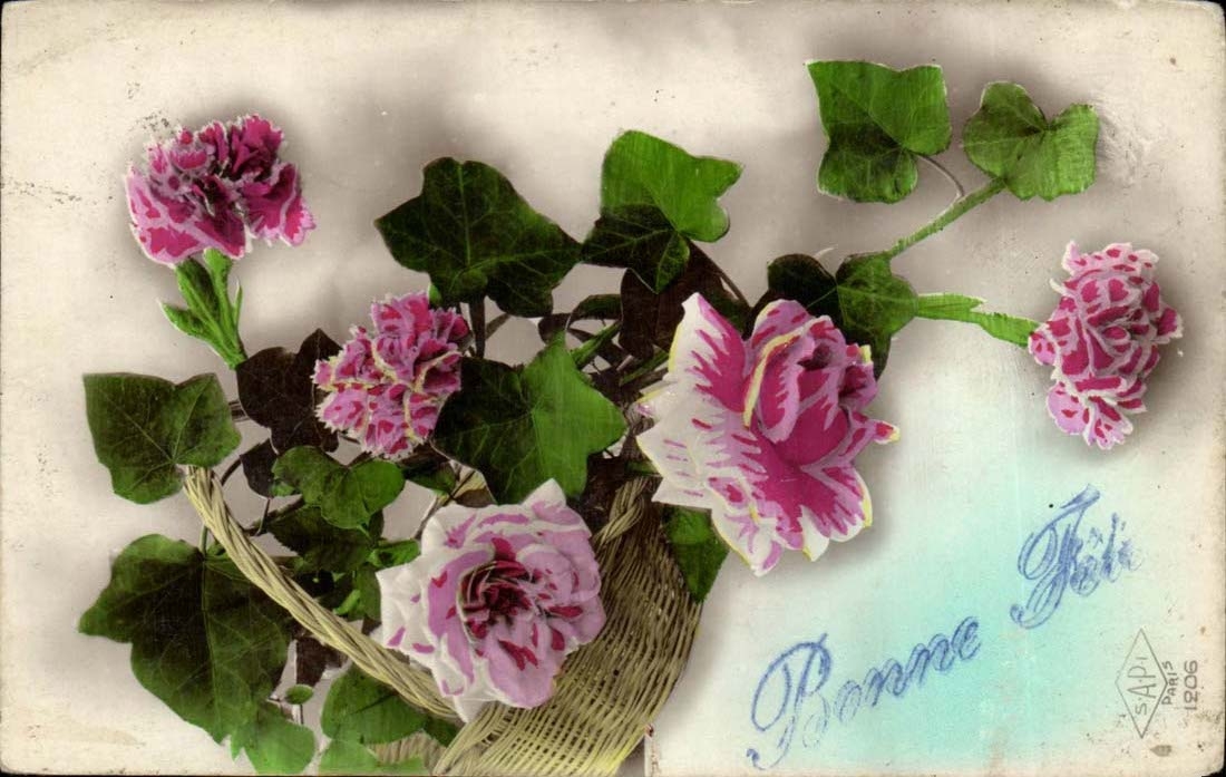 CPA Fantaisie Bonne fete Fleurs