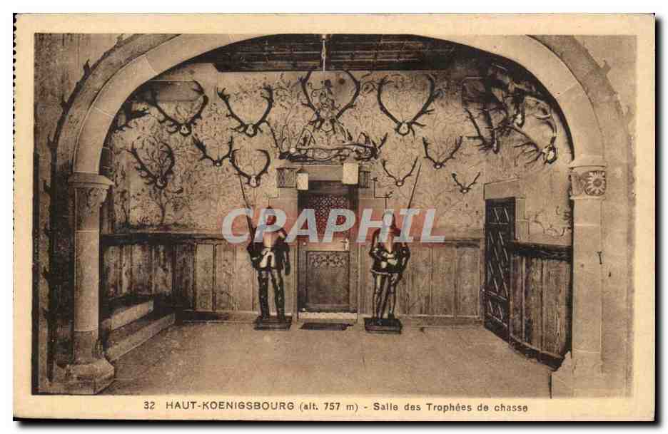 Haut-Koenigsbourg (alt. 757 m) — Salle des Trophées de chasse — Édition spéciale du Château