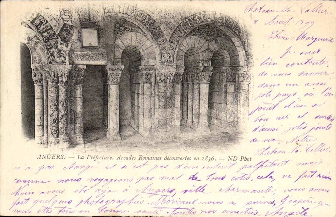 Angers CPA La prefecture arcades romaines decouvertes en 1836