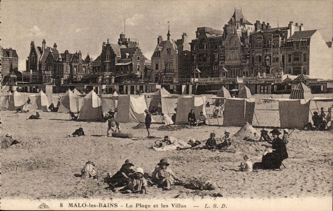 MALO-les-BAINS - La Plage et les Villas — L. S. D.