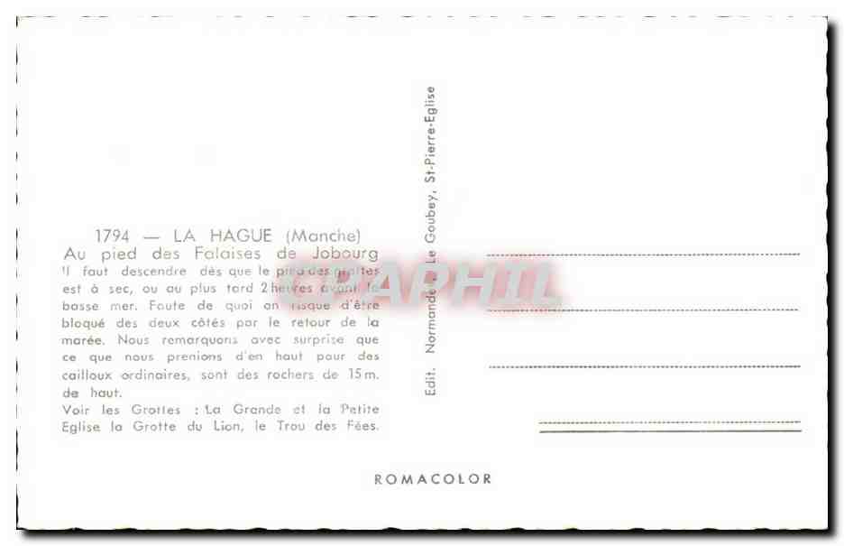 La Hague (Manche) — Falaises de Jobourg — Le Gubey — Verso