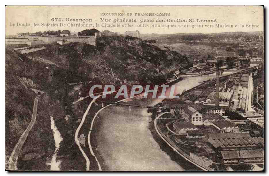 Besançon — Vue générale prise des Grottes St-Lonard — Excursion en Franche-Comté, n°674