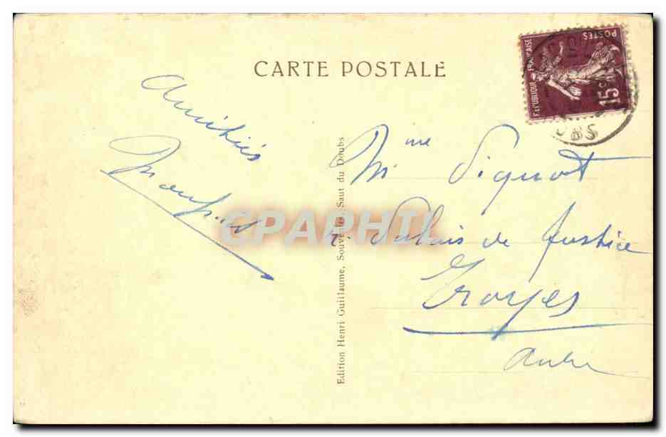 Le Saut du Doubs hauteur 27m - CPA  — Verso