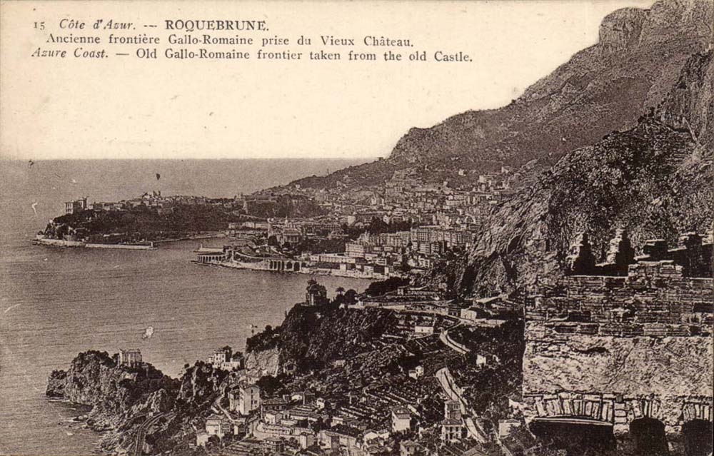 Roquebrune - Ancien Frontiere Gallo Romaine prise du Vieux Chateau - CPA 
