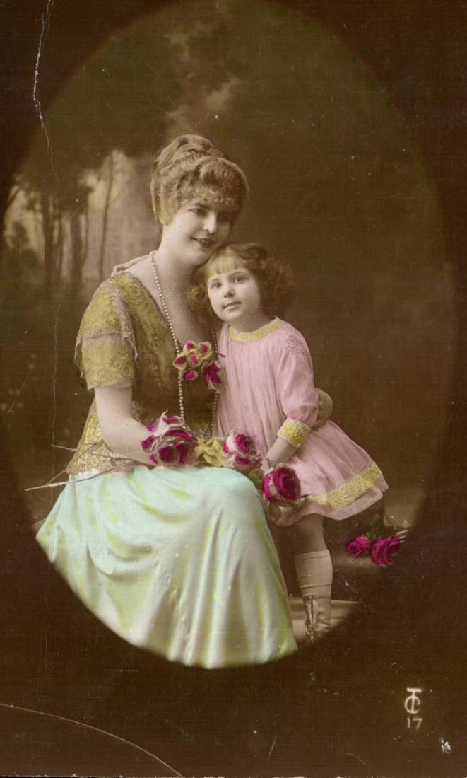 Fantaisie - Femme et Enfant- CPA 