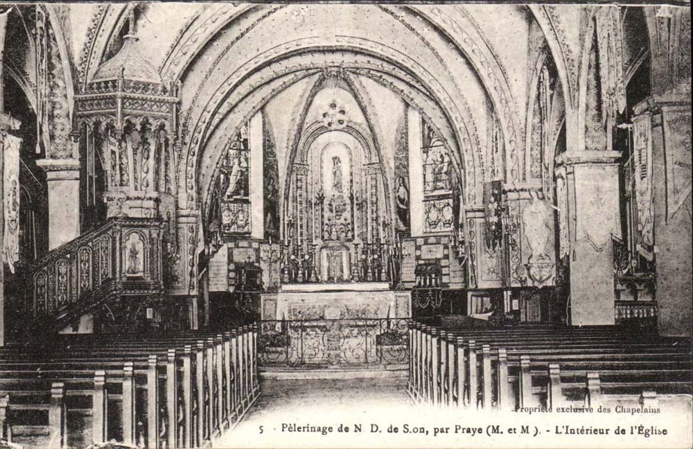 Pèlerinage de N.D. de Son, par Praye (M. et M.) — L'Intérieur de l'Église — Propriété exclusive des Chapelains