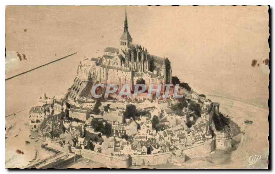Le Mont Saint Michel - Vue Aerienne CPA 