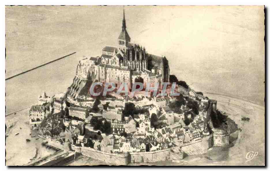 Mont Saint-Michel — vue aérienne — Cie des Arts Photographiques, Paris