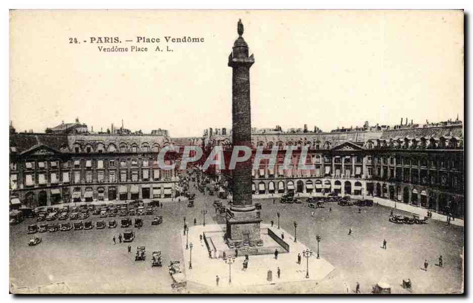 Paris - 1 - Place Vendome automobile - CPA 