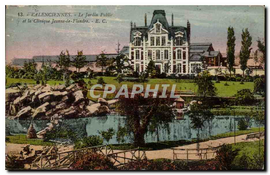 Valenciennes - Le Jardin Public et la Clinique Jeanne-de-Flandre - E. C.
