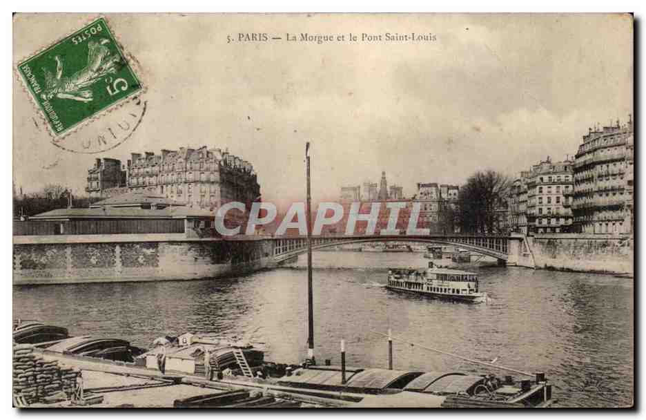 Paris - La Morgue et le Pont Saint Louis - CPA 