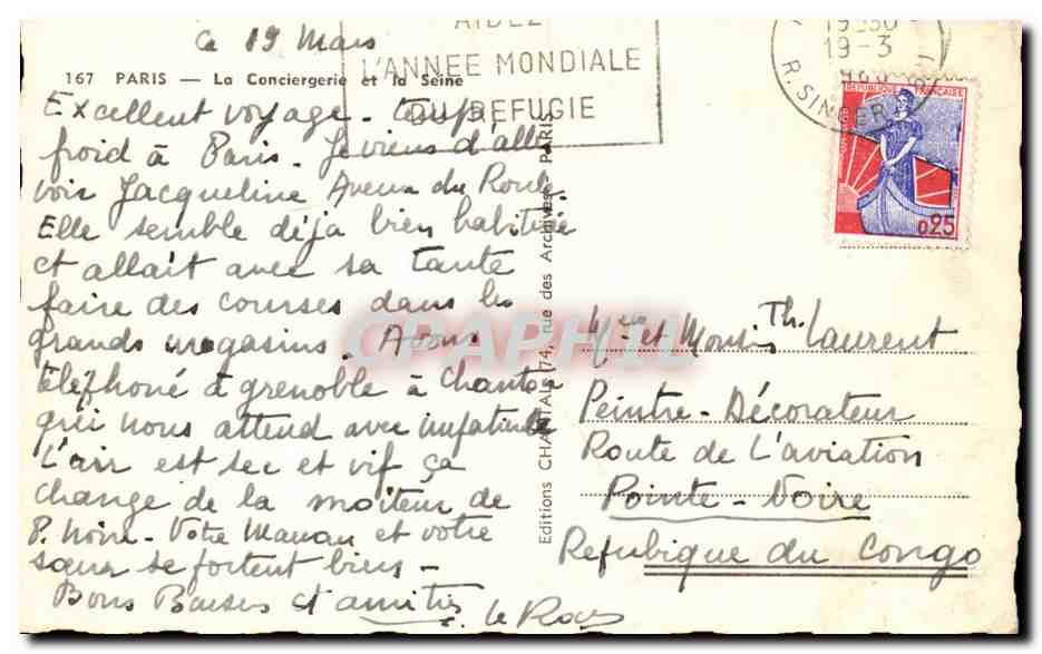 Paris - la Conciergerie et la Seine - CPA  — Rückseite
