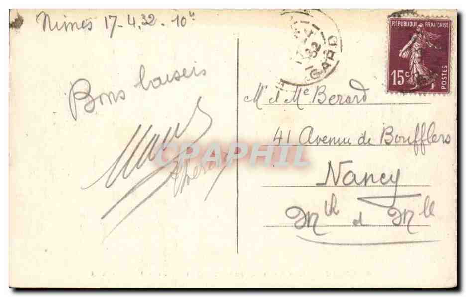 Nîmes — Les Arènes, vue extérieure (Côté Ouest) — A.R. n°68 — Rückseite