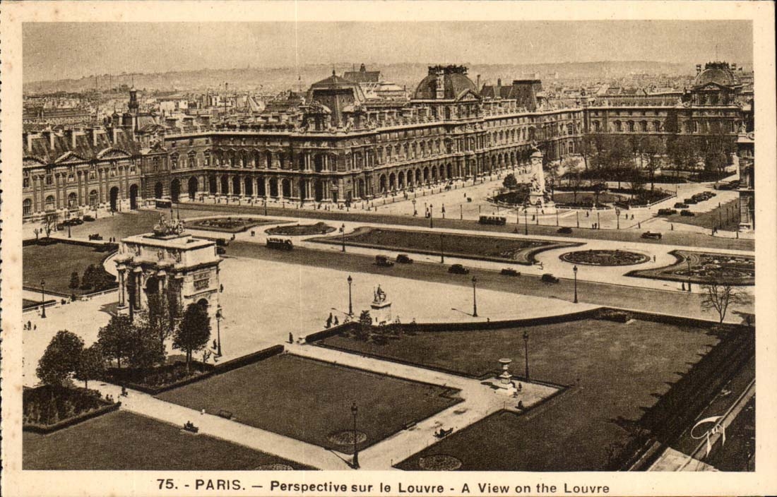 Paris CPA Perspective sur le Louvre 