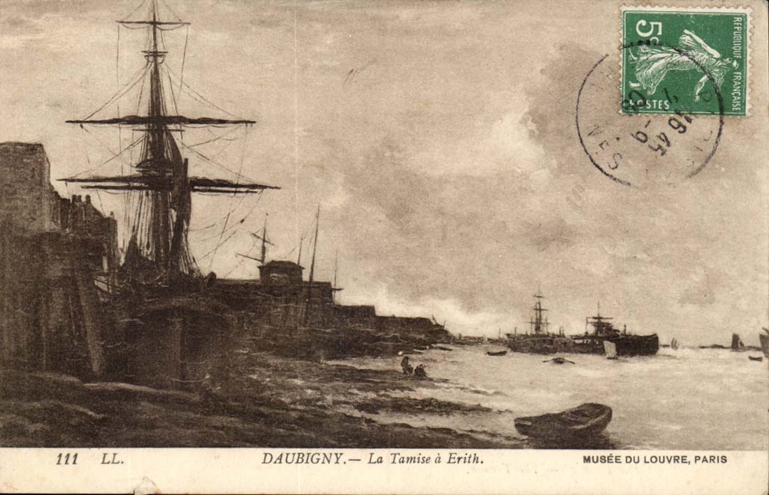 Daubigny CPA La Tamise a Erith (bateau boat)