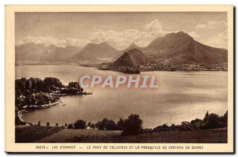 Lac d'Annecy — Le Port de Talloires et la presqu'île du Château de Duinot — Édition Véronay, Annecy