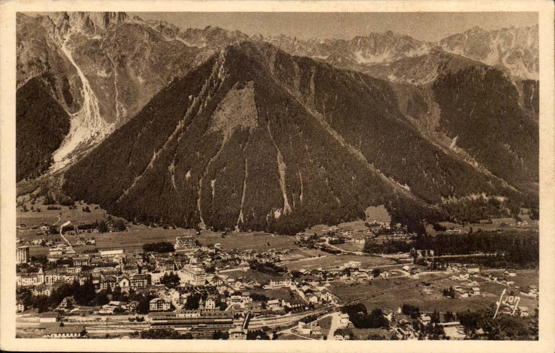 Chamonix-Mont-Blanc — vue du Brévent et de la cascade de Blaitière — Les Éditions d'Art 'YON', Paris