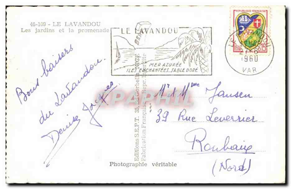 Le Lavandou CPA Les jardins et la promenade — Rückseite
