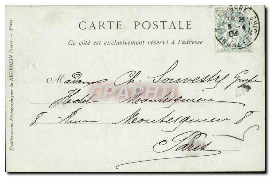 CPA Chateau de Chenonceaux Le vestibule — Rückseite