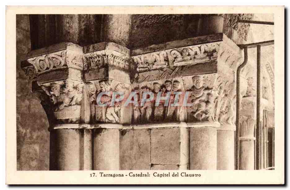 CPA Espagne Spain Espana Taragona Catedral Capitel del Claustro