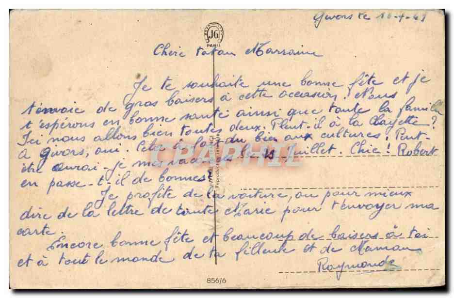 CPA FAntaisie Bonne fete — Rückseite
