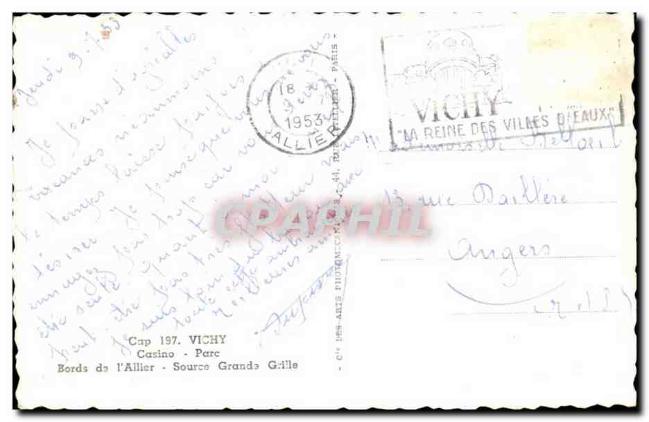 CPA Souvenir de Vichy — Verso